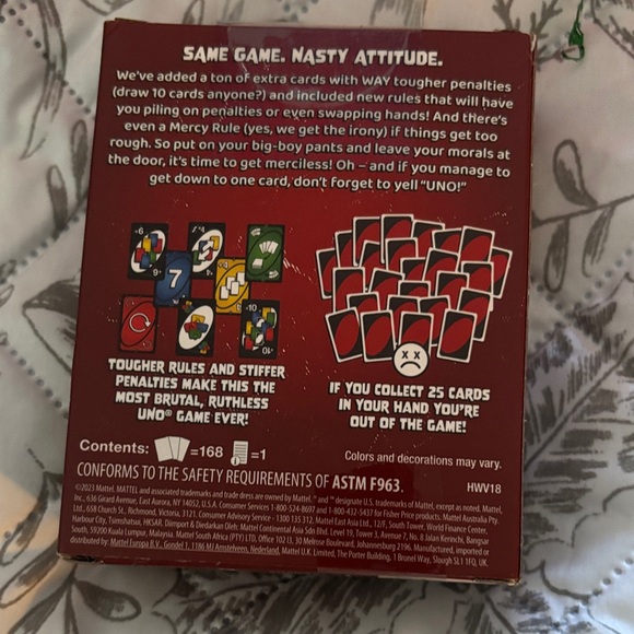 Mattel UNO Show 'Em No Mercy Card Game - Red and Black - Picture 2 of 2